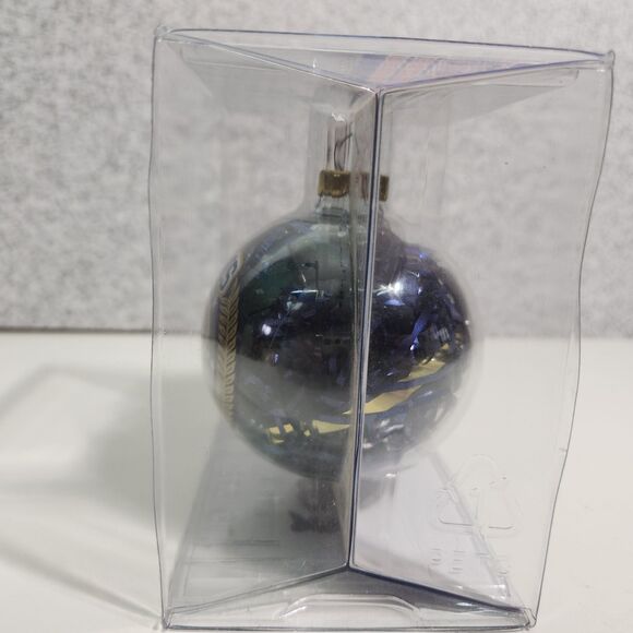 Vtg. Los Angeles Rams Christmas Ornament Football NFL 2003 Glass In Box - Picture 3 of 7